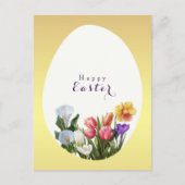 Spring Floral Easter Egg Elegant Save the Date Aankondigingskaart (Voorkant)