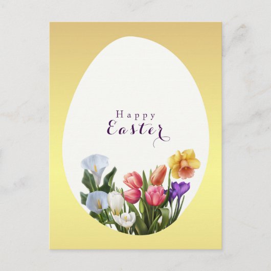 Spring Floral Easter Egg Elegant Save the Date Aankondigingskaart (Voorkant)