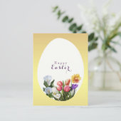 Spring Floral Easter Egg Elegant Save the Date Aankondigingskaart (Staand voorkant)