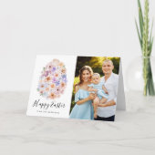 Spring Floral Easter Egg Foto Feestdagen Kaart (Voorkant)