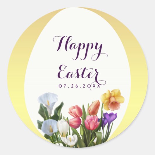 Spring Floral Easter Vrijgezellenfeest Elegant Ronde Sticker (Voorkant)