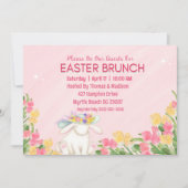 Spring Floral Easter Waterverf Bunny Brunch Kaart (Voorkant)
