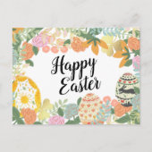 Spring Floral Egg Hunt Clover Happy Pasen Feestdagenkaart (Voorkant)