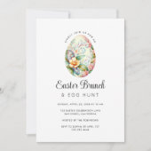 Spring Floral Egg Hunt Paasbrunch Party Kaart (Voorkant)