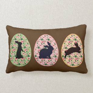 Spring Floral Egg & paashsilhouettes Kussen