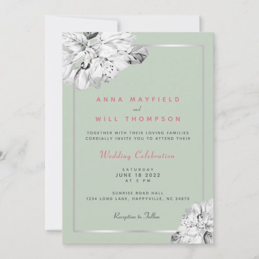 Spring Floral Elegant Cottcore Original Wedding Kaart (Voorkant)