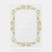 Spring Floral Elegant Huwelijk Welkom Acryl Bord (Voorkant)