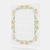 Spring Floral Elegant Huwelijk Welkom Acryl Bord (Hoek)