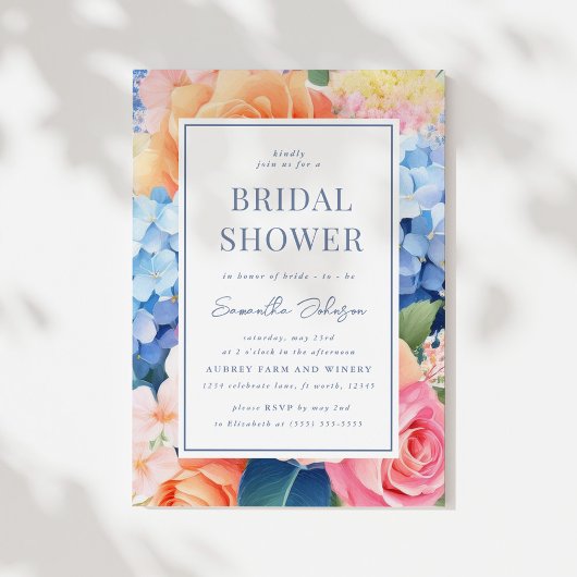 Spring Floral Elegante Bruids Douche Uitnodiging