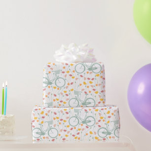 Spring Floral en  fietspatroon Cadeaupapier