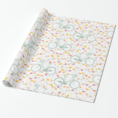 Spring Floral en  fietspatroon Cadeaupapier (Uitgerold)