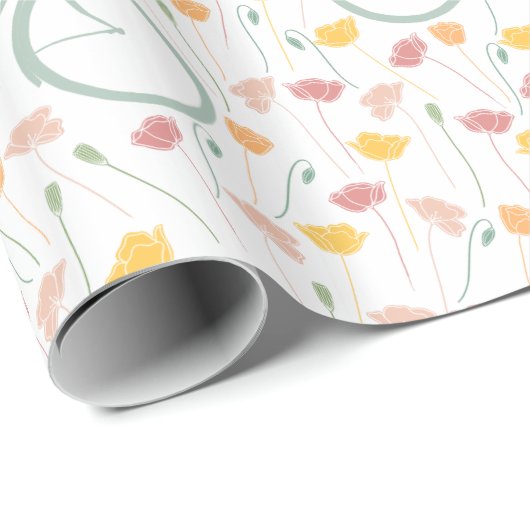 Spring Floral en  fietspatroon Cadeaupapier (Rol Hoek)