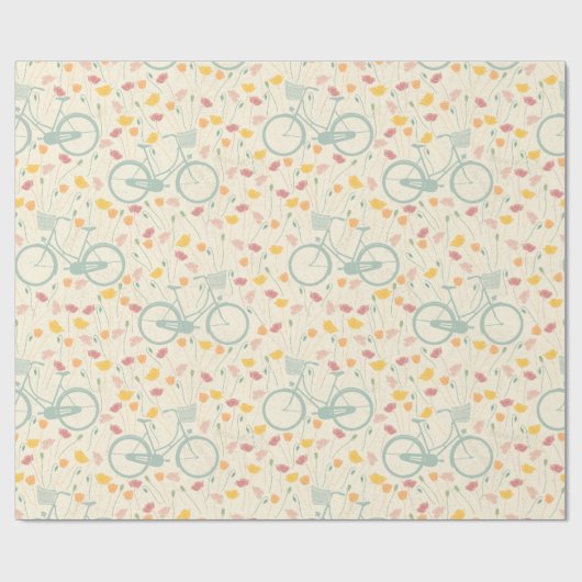 Spring Floral en  fietspatroon Cadeaupapier (Vlak)