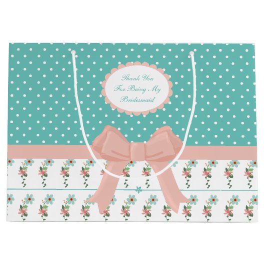 Spring Floral en Polka Dot Large Gift Bag Groot Cadeauzakje (Voorkant)