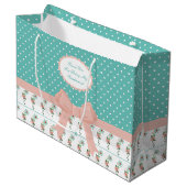 Spring Floral en Polka Dot Large Gift Bag Groot Cadeauzakje (Voorkant Gekanteld)
