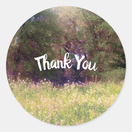 Spring Floral Enchanted Forest Trees Wedding Ronde Sticker (Voorkant)