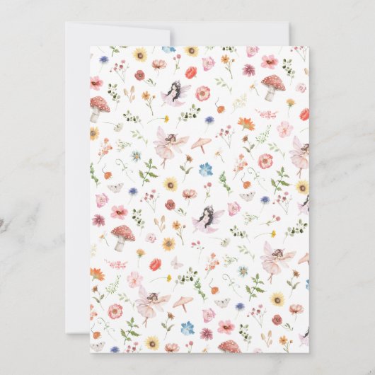 Spring Floral Fairy Eerste Verjaardag Kaart (Achterkant)