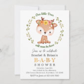 Spring Floral Fawn Woodland Wild Deer Baby shower Kaart (Voorkant)