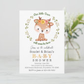 Spring Floral Fawn Woodland Wild Deer Baby shower Kaart (Staand voorkant)