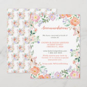 Spring Floral Flowers Wedding Accommodatie kaart (Voorkant / Achterkant)
