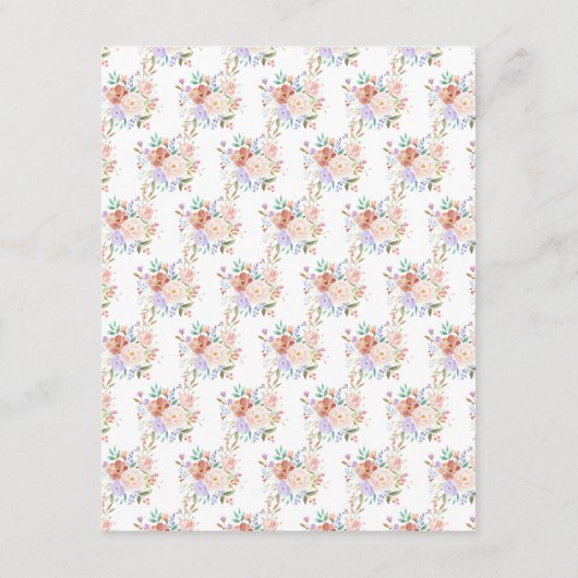 Spring Floral Flowers Wedding Accommodatie kaart (Achterkant)
