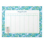 Spring Floral Forget Me Not Weekly Planner Notitieblok (Voorkant)