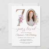 Spring Floral Foto 70e verjaardag Kaart (Voorkant)