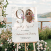 Spring Floral Foto 90e verjaardag Welkom Perfect Poster