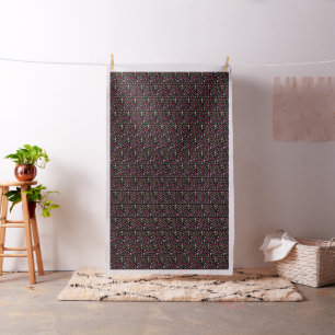 Spring Floral Fotoprint Zwarte achtergrond Poplin Stof