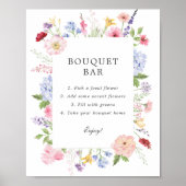 Spring Floral Frame Bouquet Bar Poster (Voorkant)