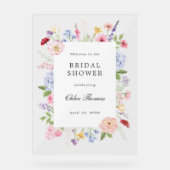 Spring Floral Frame Bridal Shower Acryl Bord (Voorkant)