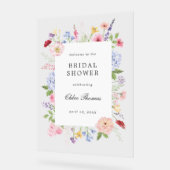 Spring Floral Frame Bridal Shower Acryl Bord (Hoek)