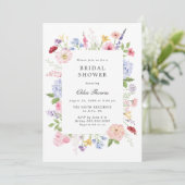 Spring Floral Frame Bridal Shower Kaart (Staand voorkant)