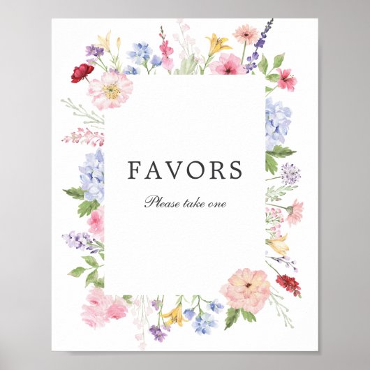 Spring Floral Frame Favours Poster (Voorkant)