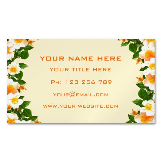 Spring Floral Fresh Design Business Card Magnet Magnetisch Visitekaartje (Voorkant)