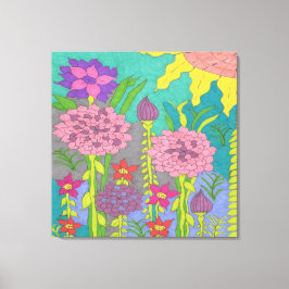 Spring Floral Garden Canvas Afdruk