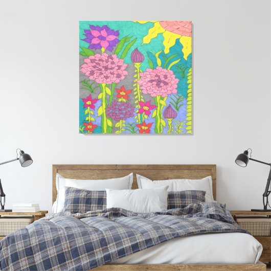 Spring Floral Garden Canvas Afdruk (Insitu (Slaapkamer))
