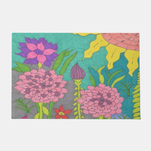 Spring Floral Garden Deurmat (Voorkant)