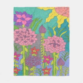 Spring Floral Garden Fleece Deken