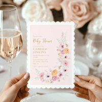 Spring Floral Garden Girl Baby shower Uitnodiging