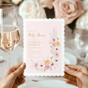 Spring Floral Garden Girl Baby shower Uitnodiging
