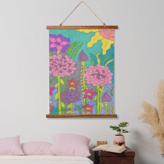 Spring Floral Garden Hangend Wandkleed (Slaapkamer)