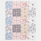 Spring Floral Garden Patchwork Fleece Blanket Deken (Voorkant)