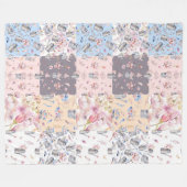 Spring Floral Garden Patchwork Fleece Blanket Deken (Voorkant (Horizontaal))