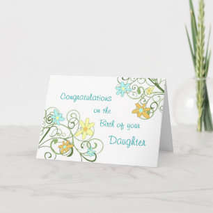 Spring Floral gefeliciteerd New Baby Girl Kaart