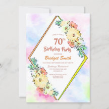 Spring Floral Geometric 70th Birthday