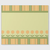 Spring Floral Gestreepte Gift Wrapping Paper Cadeaupapier (Vlak)