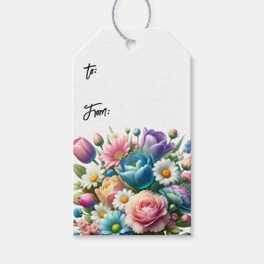 Spring Floral Gift Labels (Set van 10) Cadeaulabel (Voorkant)
