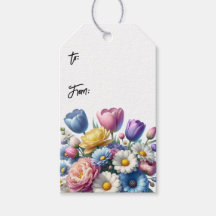 Spring Floral Gift Labels Set van 10