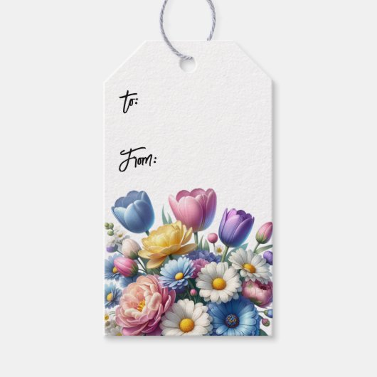 Spring Floral Gift Labels Set van 10 Cadeaulabel (Voorkant)